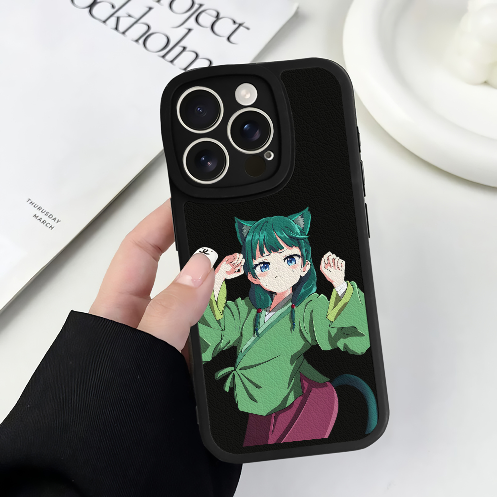 （画像用） 薬屋のひとりごと The Apothecary Diaries 【iPhone 16シリーズ対応】シリコンスマホケース（レザー調） 材質：シリコン